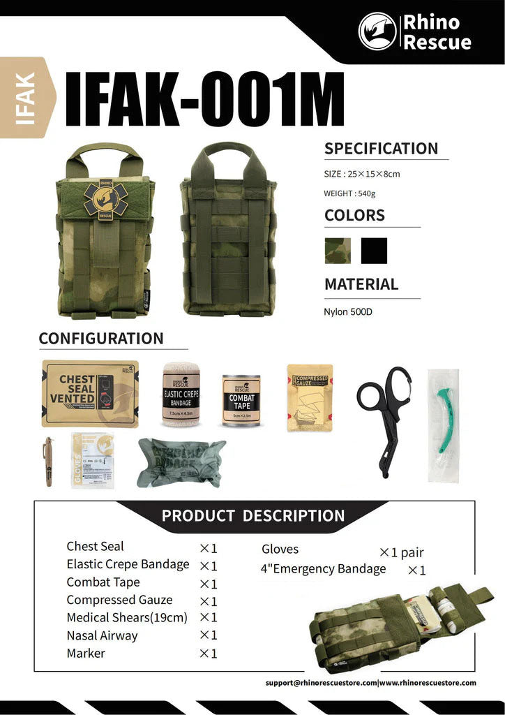 RHINO QF-001: Tactical Trauma and First Aid IFAK for Stop the Bleed Kits